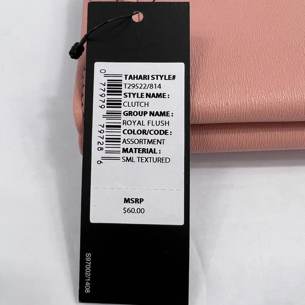 ⭐️TAHARI💯WOMENS BLUSH COLOR, WALLET, CLUTCH STYLE VEGAN LEATHER, RFID PROTECTED